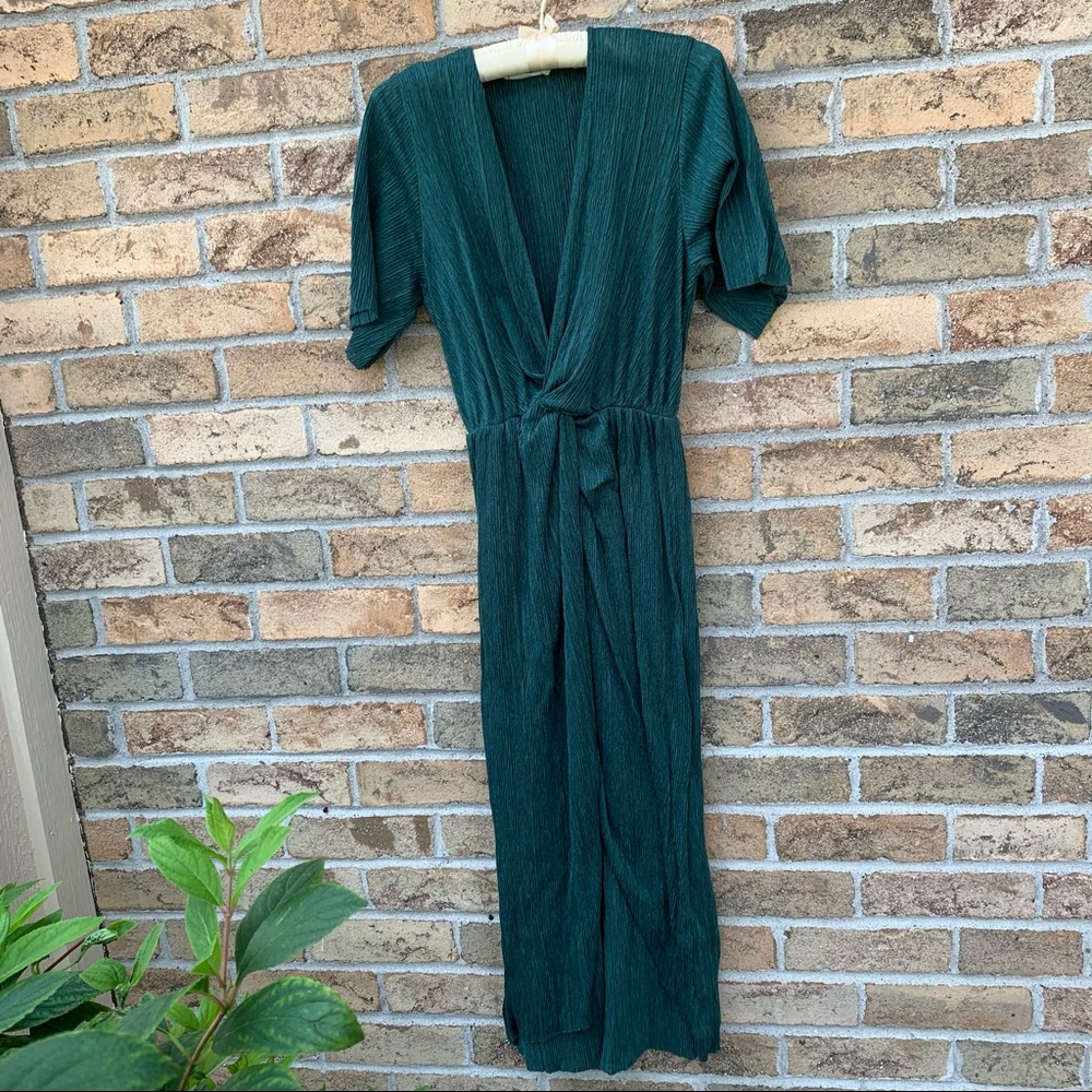 LUSH size S Emerald Green tie Midi Dress worn once